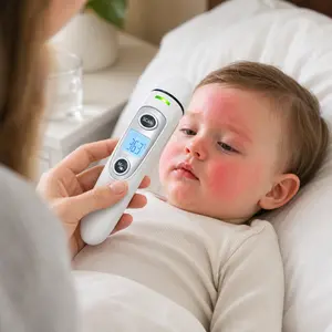 Infrared Forehead and Ear Thermometer for Adults and Babies, 2-in-1 Dual Mode Digital Thermometer with Backlight, 1-Second Instant High Accuracy Fever Monitor
