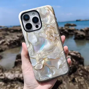 Pearl Design Case  Stylish Abalone Print Phone Case Compatible With iPhone