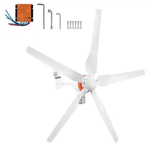 VEVOR Wind Turbine Generator, 12V/AC Wind Turbine Kit, 500W Wind Power Generator With MPPT Controller 5 Blades Auto Adjust Windward Direction Suitable for Terrace, Marine, Motor Home, Chalet, Boat