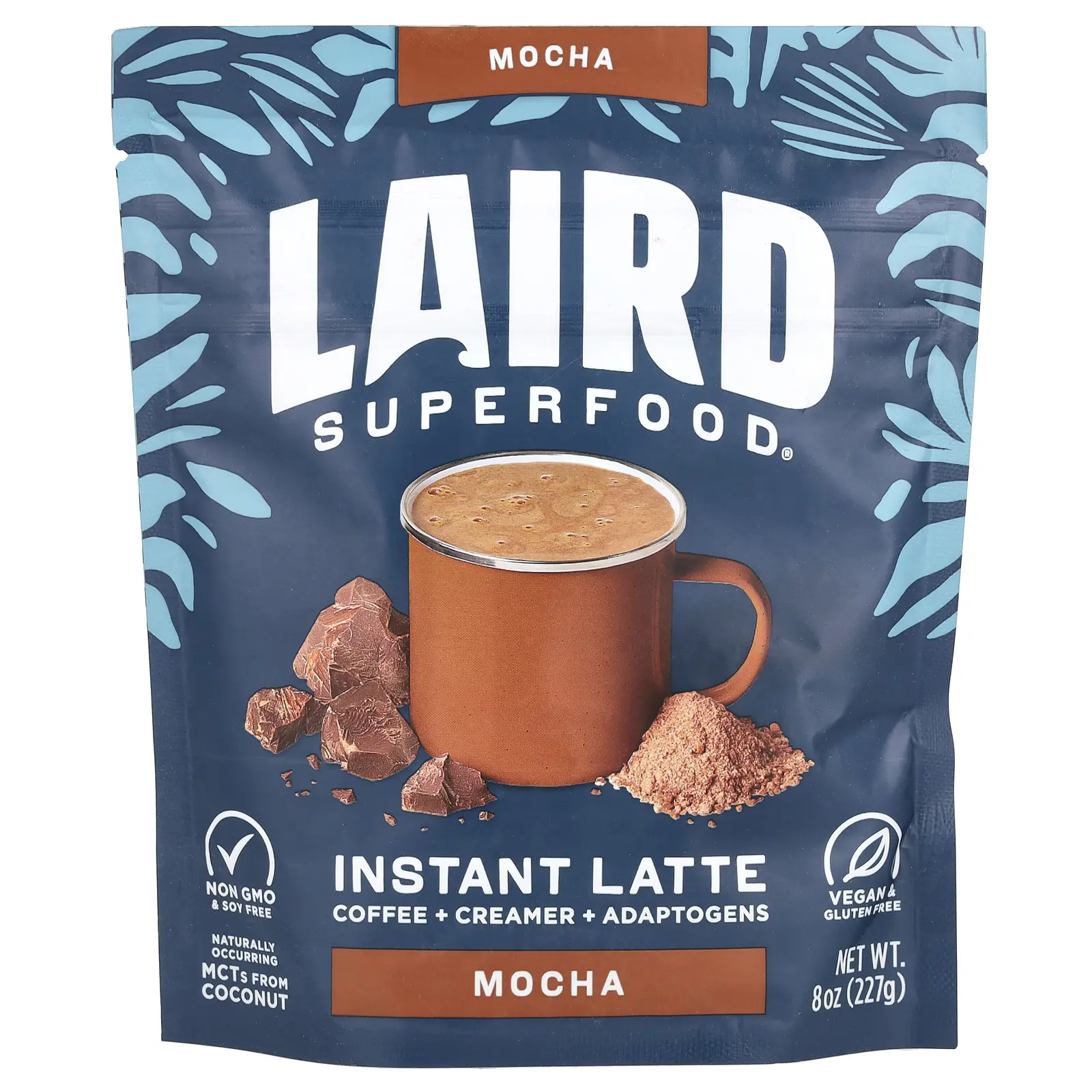 Laird Superfood Instant Latte, Coffee + Creamer + Adaptogens, Mocha, 8 oz (227 g)