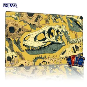 Dinosaur Skulls Skeletal Fragments 12x24in MTG TCG Playmat - Non-Slip Playmat for Card Games, Ideal for Family Gatherings & Gift, Prehistoric Fossil Art Design