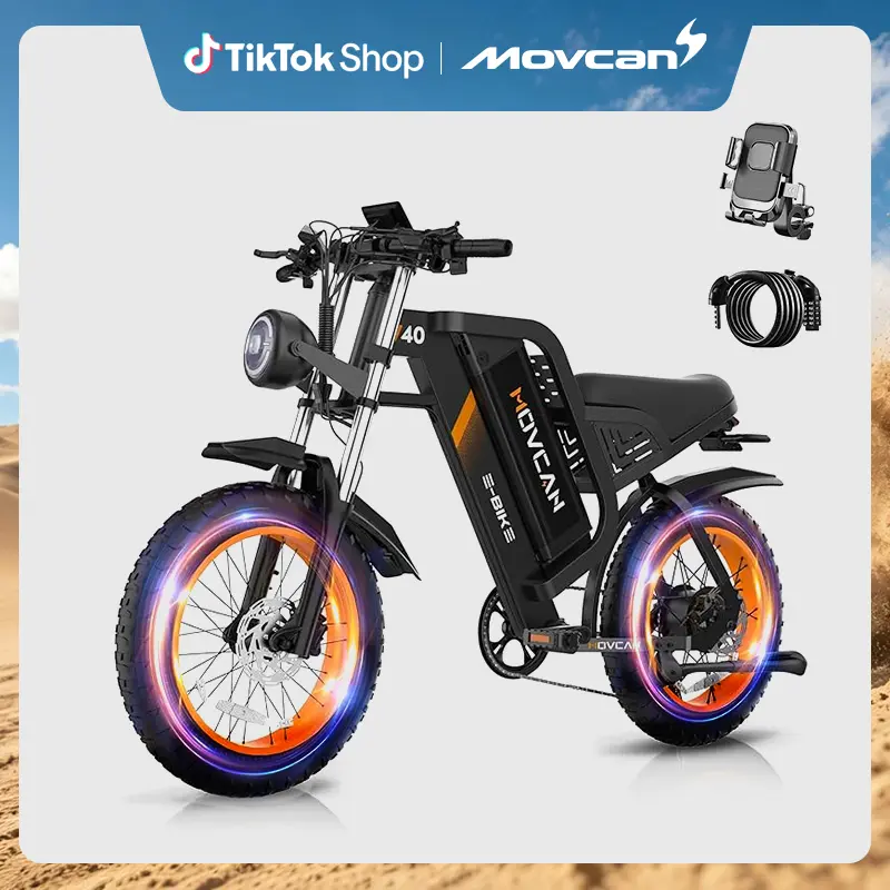 【Summer SALE】Adult V40 E-Bike, 48V 25Ah Removable Battery, 20” Fat Tire Dirt Bike for Dirt Riding, 2000W PEAK Motor, 35MPH Top Speed, 62-120 mi Range, 7 Speed Dual Hydraulic Dual Brakes Electric Motorcycle