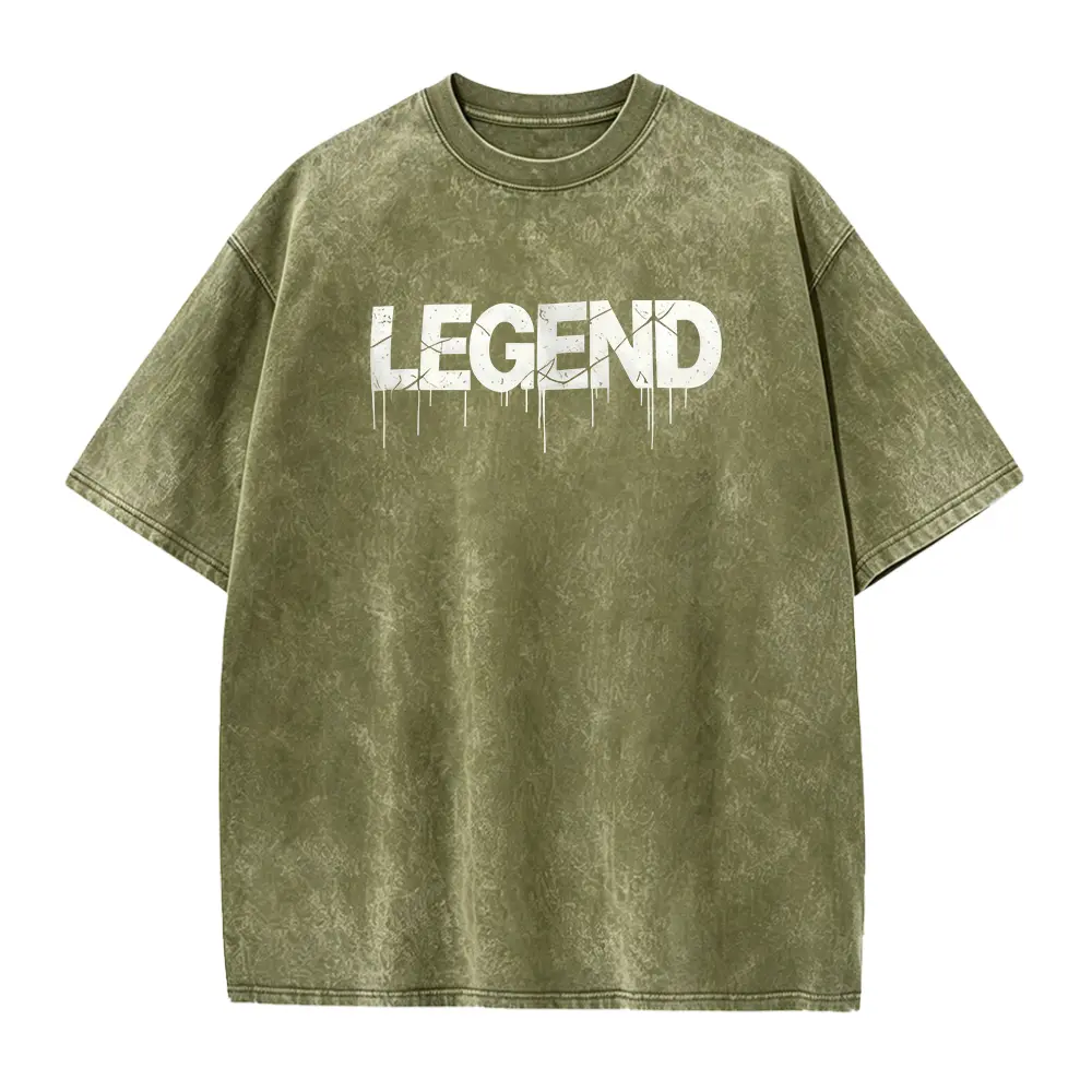 Vintage Drip LEGEND Graphic Men’s Short Sleeve T-Shirt, Streetwear Distressed Letter Print Crew Neck Tee, Soft Cotton Casual Top, Trendy Urban Hip Hop Shirt for Daily Street Outfits, Big & Tall Sizes Available，graphic tees，Grunge Graphic Album T-Shirt