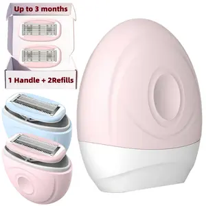 Mini Women's 6 Blade Razor, Pivoting & Rotating Head Shaving Razor for Smooth Close Shave, Portable Hair Removal for Face Legs Full Body, 1 Handle with 2 Blade Refills