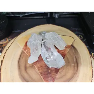 Brazilian Quartz Crystal W/wood Base .77lb Crystals