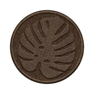 TierraVerde 4 Pack 18" x 18" Tropical Leaf Decorative Stepping Stones, Brown