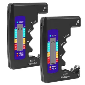 2PACK BT-886  Tester Checker BatteryTester for  C D 9V AA AAA 1.5V -Black