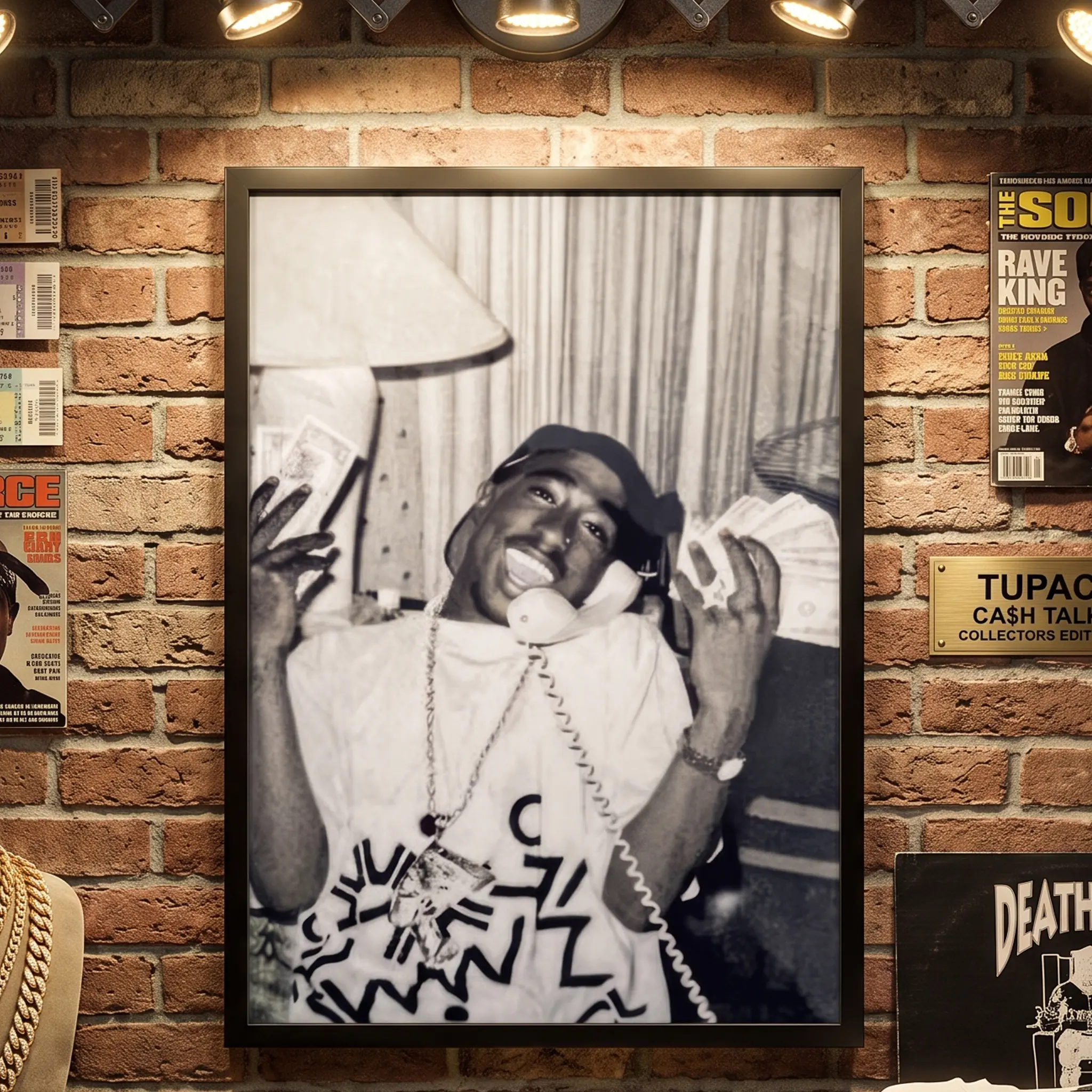 Tupac Shakur Black & White Street Photo Poster Print - Unframed Hip Hop Legend, 90s Rap Icon Decor for Urban Home Walls, Ideal for Rap Fans