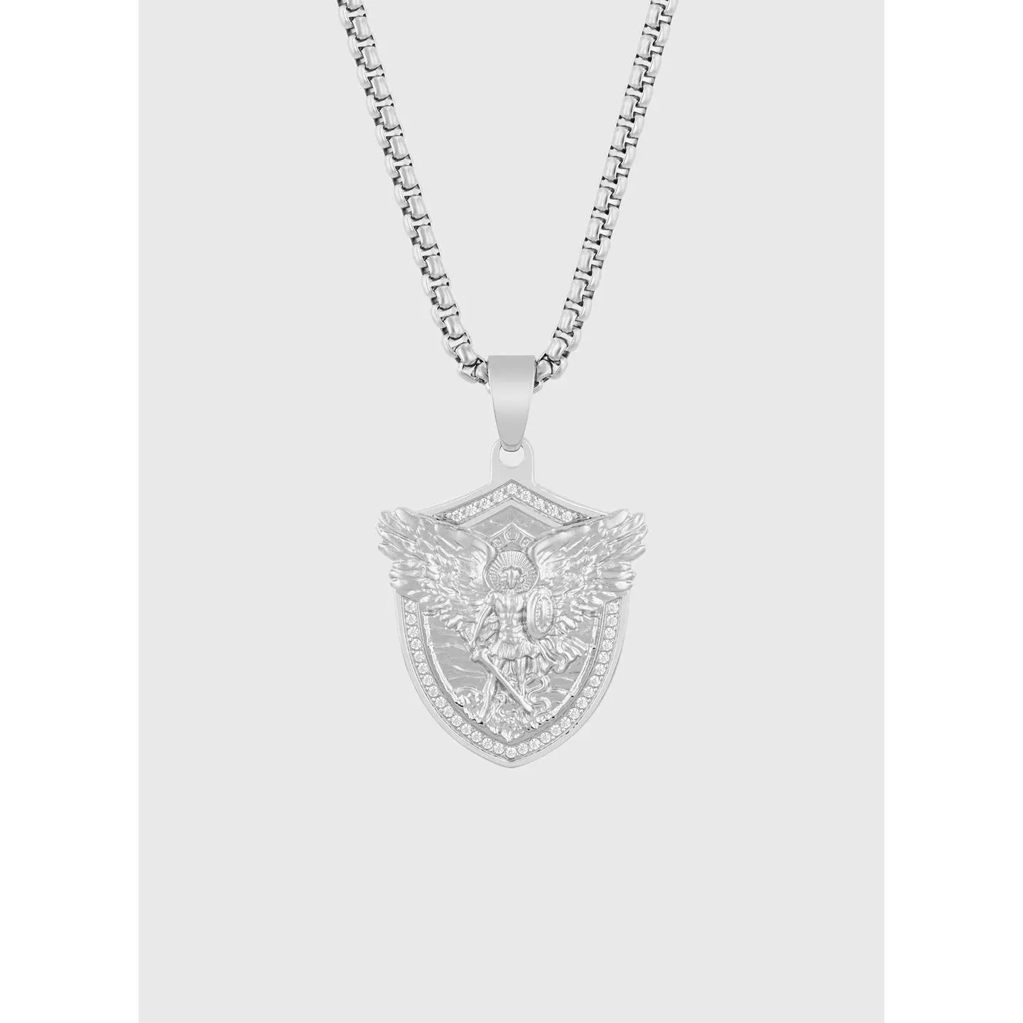St. Michael Diamond Shield Medallion