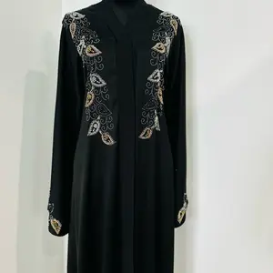 Black Embroidered Abaya with Belt - Elegant and Stylish Abaya for Women