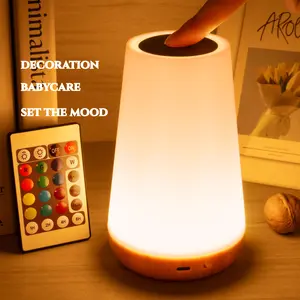 Auxmir LED mood Light ,Touch and Remote Control Dimmable Tabletop 13 RGB Colors Changing 5 Brightness Adjustable Rechargeable Portable Lamp for Baby Kids Nursery Bedroom Bathroom Camping