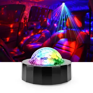 Fogepix Smart Car Interior Light, USB Rechargeable Voice-Controlled RGB Mood Light Car Ambient Lighting, Magnetic Car Ambient Light, 7 Color-Changing Decorative Atmosphere Lamp for Car Home, Party Lighting Decoration, LED Light Entertainment