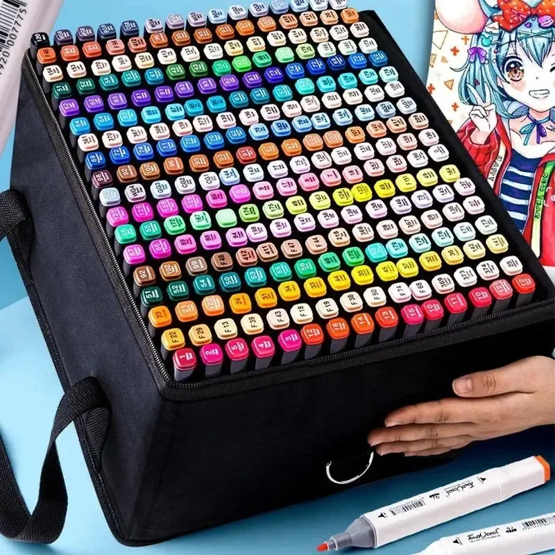 120 Colors Marker Pens Set Drawing Sketch Art School Supplies Stationery Paint Lettering Markers