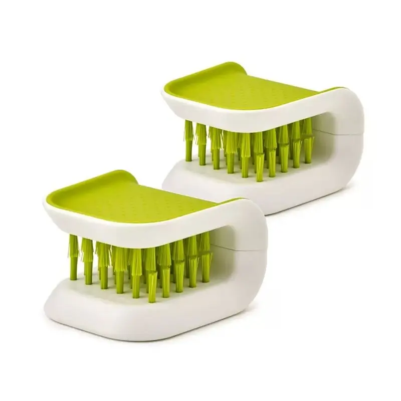 2-Pack Knife Cleaning Brushes, U-Shaped Kitchen Utensil Brush, Dual-Sided Fork Chopstick Cleaner, Non-Slip Dish Brush Set
