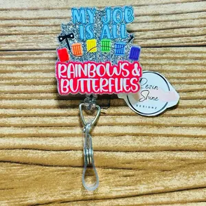 Phlebotomist Rainbows and Butterflies Badge Reel
