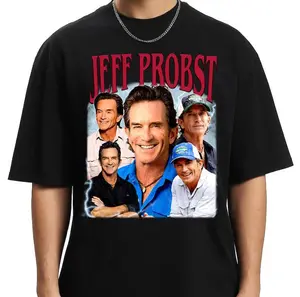 Jeff Probst Vintage 90s Retro Bootleg T-shirt Homage Graphic Tee Sweatshirt Unisex Menswear Soft Cotton For Men For Women, Gifts Suitable for Anyone