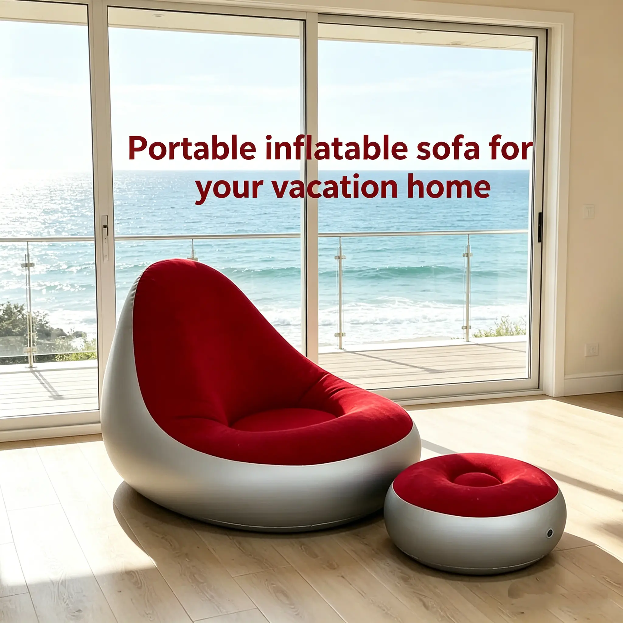 Inflatable sofa in red