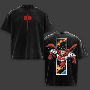 Omni Man Invincible Retro Vintage Menswear Gift movie fans Top Apparel Classic Oversized Seamless Simple Straight Man Clothes Cotton designer shirts, graphic tees, men gifts, ,Graphic Streetwear T-shirt tees good