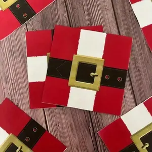 Christmas Napkins  Santa's Belt Disposable Napkins Merry Christmas Dinner Napkins Holiday Paper Napkins Party Supplies