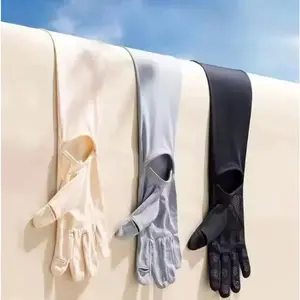 2 Pairs Summer Ice Silk Sunscreen Gloves for Women UV Protection Breathable Thin Driving Gloves Lightweight & Stylish for Daily Outdoor Activities
