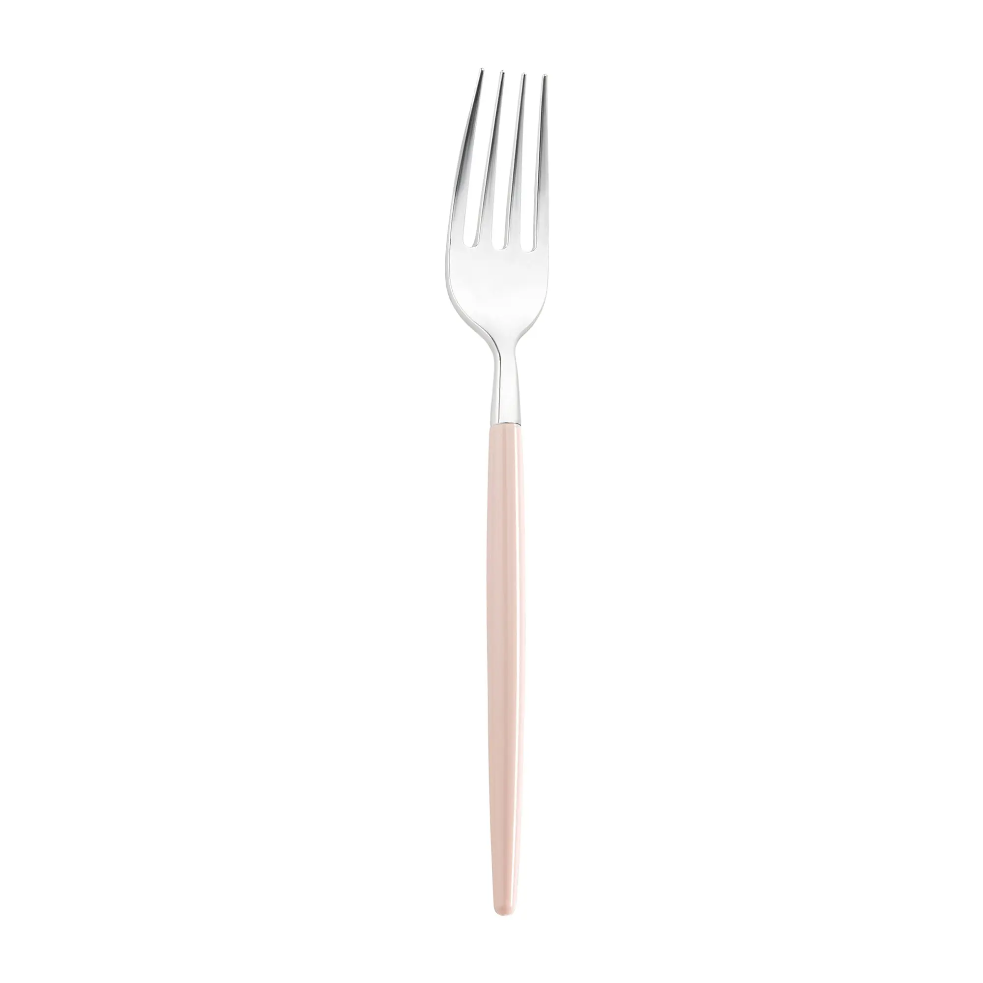 Silver with Pink Handle Moderno Disposable Plastic Dinner Forks