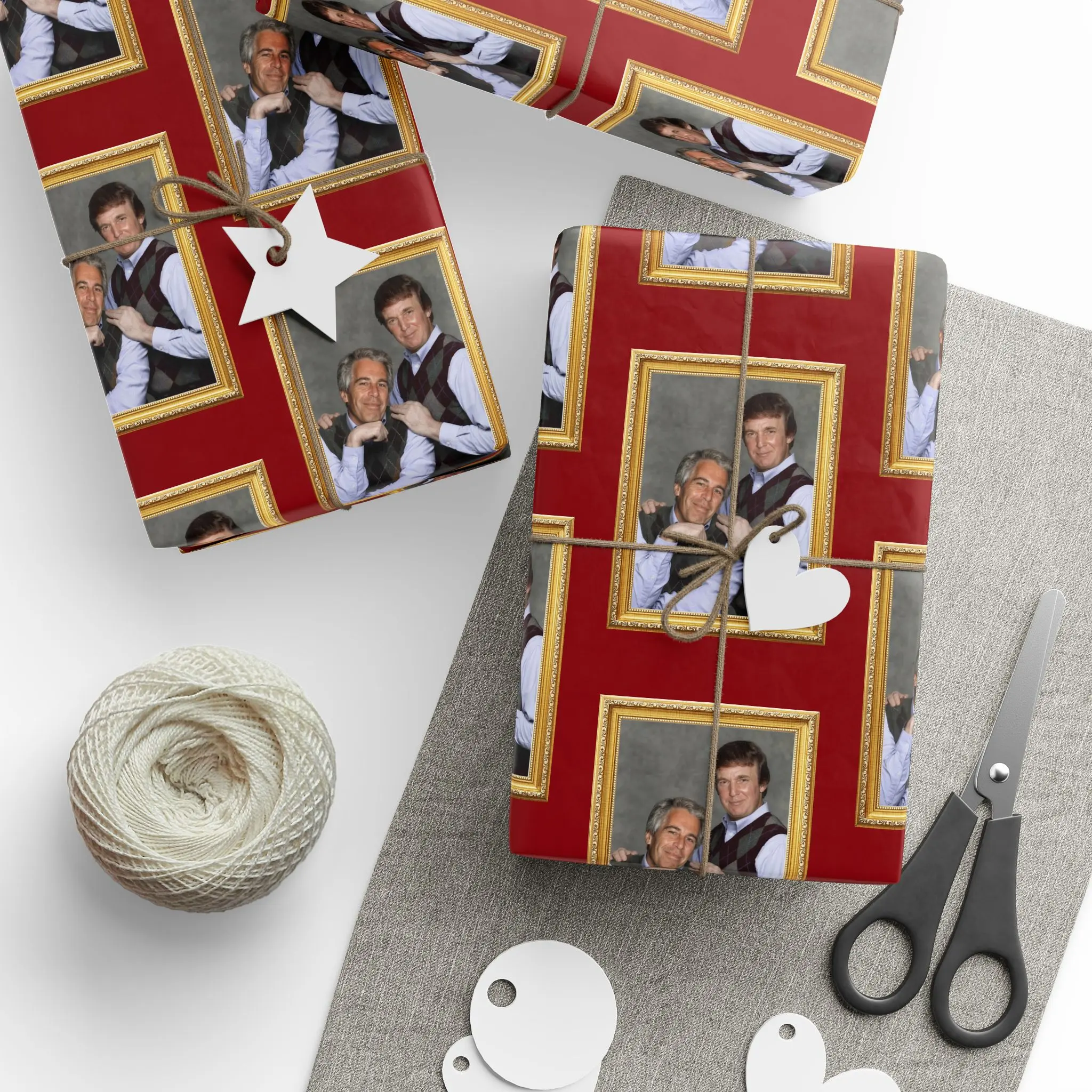 Funny Wrapping Paper - Awkward Vintage Portrait Gag Gift Wrap, Retro Studio Photo Humor, White Elephant Gift, Novelty Christmas Paper Roll for Him, Weird Gag Gifts