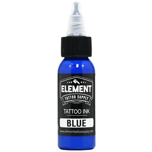 Element Tattoo Supply Blue Vegan Tattoo Ink: 1oz Bottle, Smooth Application, Bright Long-Lasting Color, Made in USA