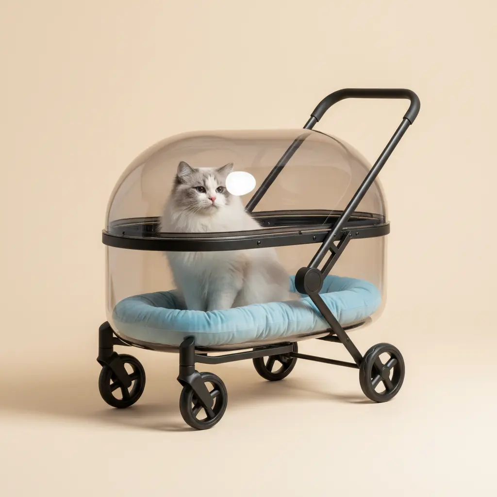 Transparent Capsule Pet Trolley Stroller