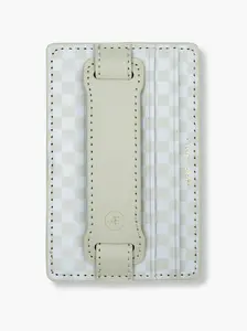 Light Beige Checkered Hoop Wallet - MagSafe (RFID) Light Beige Checkered Hoop Wallet - MagSafe (RFID)