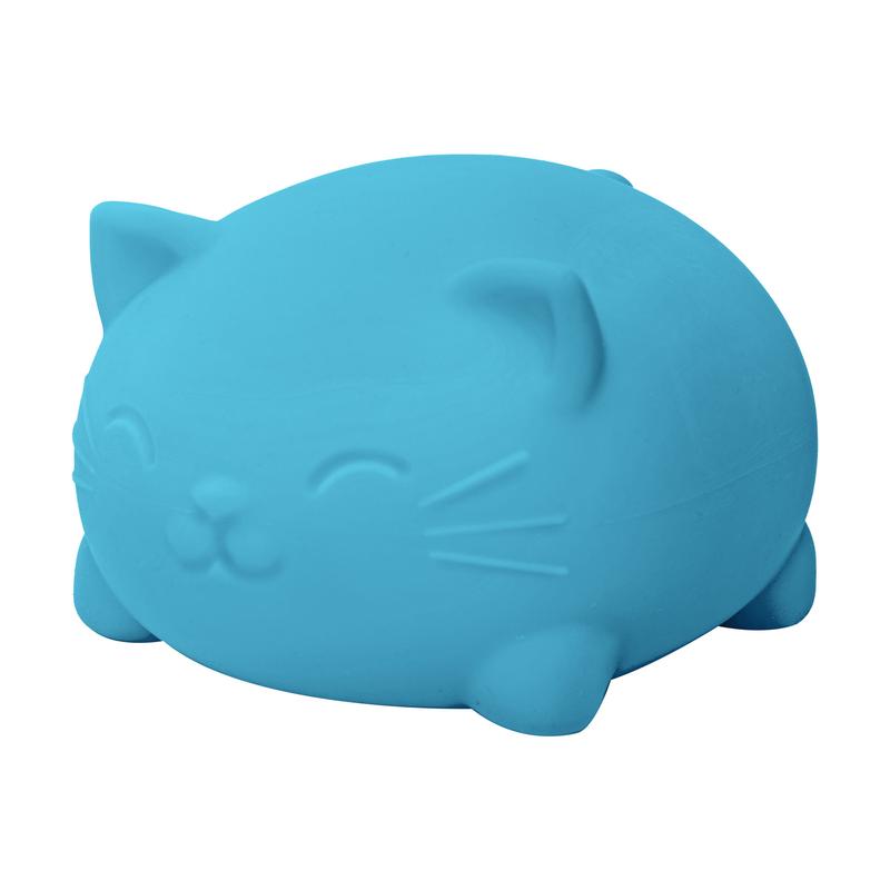 Super NeeDoh Cool Cats - Squishy, Sqeezy, Stretchy Stress Ball Cats -Huge NeeHoh 4.5" in Diameter -  Assorted Colors - 1 Random Color