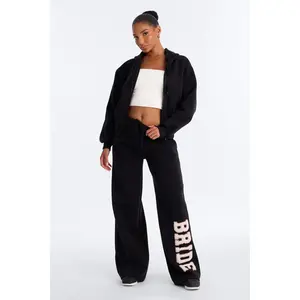 Bride To Be Fleece Pant Set - Black/White