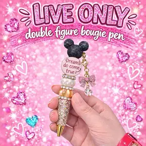 Custom extended double figure bougie pen with charm