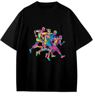 shirts men | Vintage Running Geometric Modern Artistic Man Gift gym tee Cotton Fabric Classic Menswear Top Garment