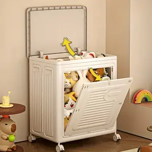 Rolling Laundry Hamper with Lid, Extra-Large Capacity Laundry Hampers, Plastic Collapsible Laundry Baskets with Wheels and Lid, No Assembly Required & Easy to Transport to the Laundry Room