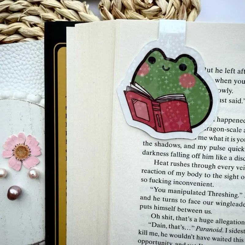 Frog Magnetic Bookmark, Holographic Frog Bookmark, Page Clip