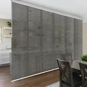 Dusky Filigree 6-Panel Single Rail Panel Track 70"-130"W, Panel width 23.5" - 50% LIGHT-FILTERING