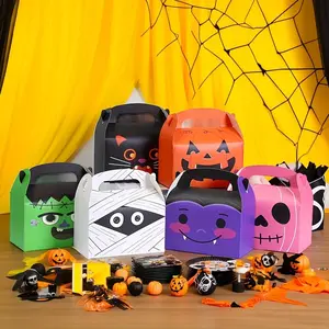 Halloween Party Gift Boxes, 12pcs/24pcs Pumpkin Ghost Grimace Design, Perfect for Festival Decorations, Halloween Party Supplies