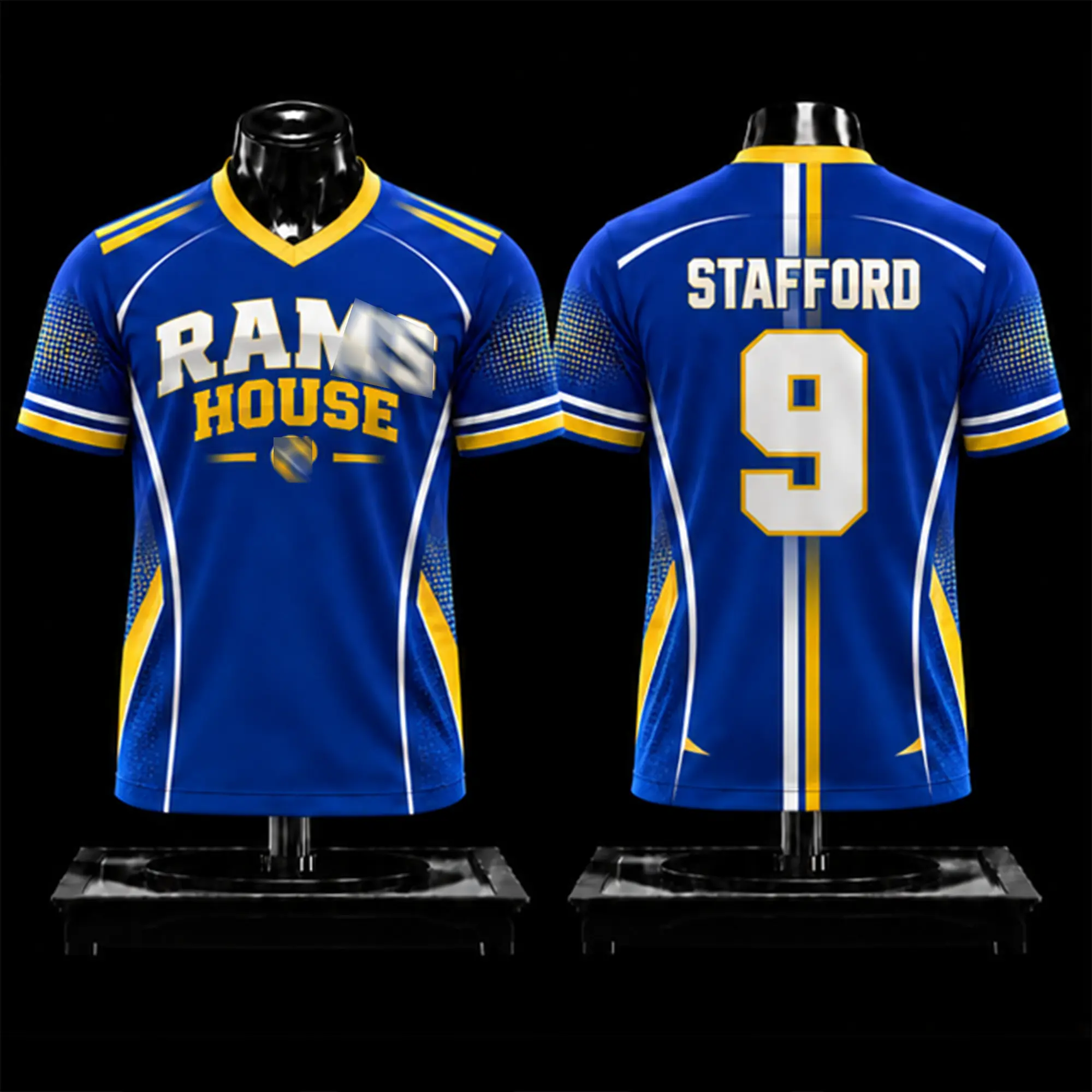 Matthew Stafford 9 Premium Lightweight Breathable Fabric Jersey, Rams Football Fan Jersey Shirt, Rams Football Unisex Game Day Apparel, Gift For Football Fans, Boyfriends, Husband