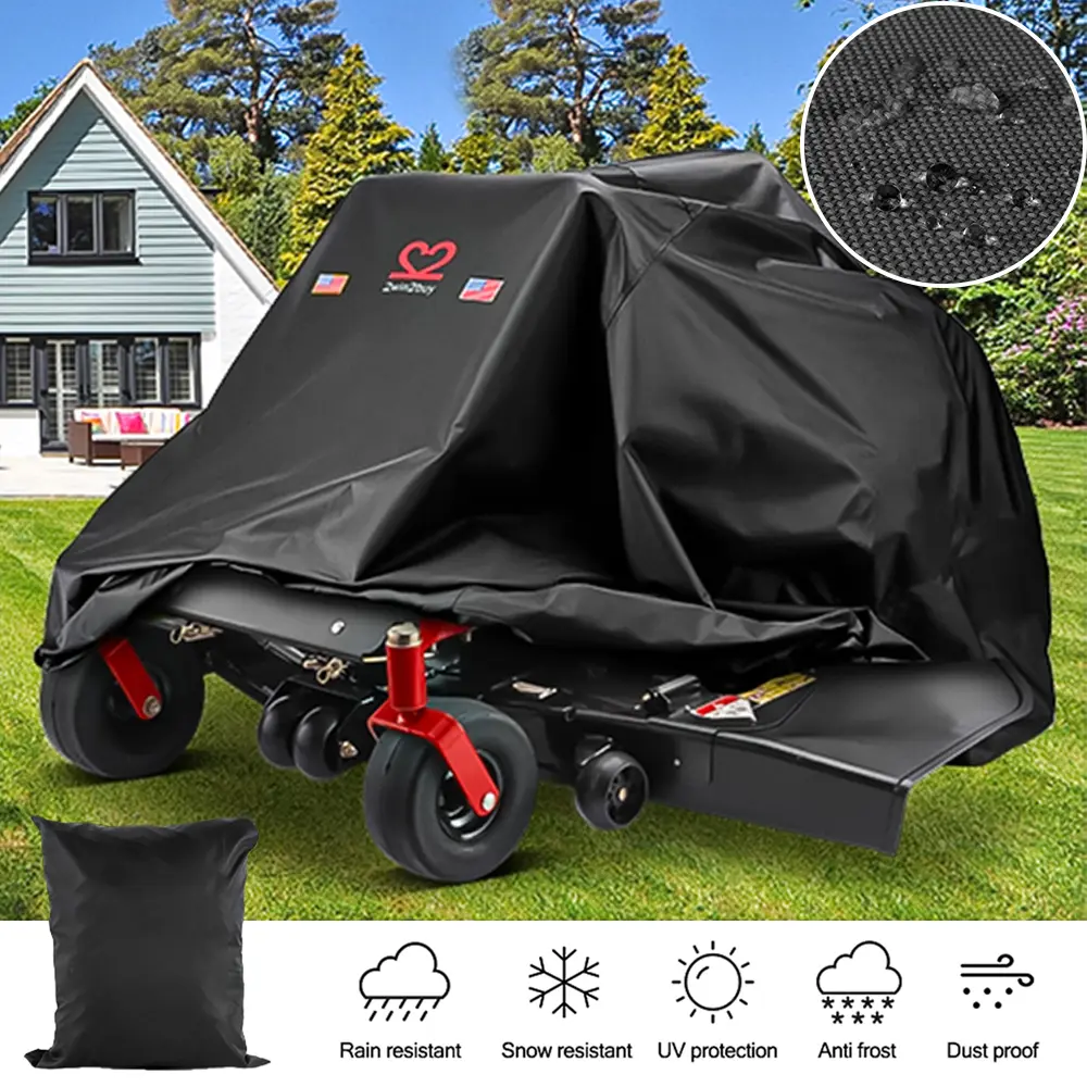 Zero Turn Lawn Mower Cover, Riding Lawn Mower Covers Waterproof Heavy Duty 600D Oxford Zero-Turn Cover for Cub Cadet Bad Boy Toro John Deere Craftsman Gravely Universal Tractor Cover Up to 60" Decks