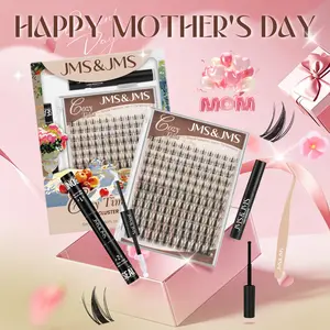 Fairy Lash Kit l JMS&JMS Spiky Manga Clusters,【NO BRUSH】0.03mm Invisible Clear Band,DIY Anime Cartoon Doll Wet Cat Eyelash Extension at Home,Babyface Roundface Beginner-Friendly #SummerVibes Mother Gift