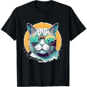Cat Wearing Sun Glasses T-Shirt