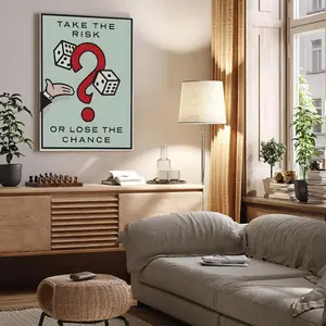 Mother's Day Classic Cartoon Graffiti Canvas Art ALEC Monopoly Time Is Money Poster Home Office Wall Decor Eco-Friendly Fade-Resistant UV Protected Living Room Artwork