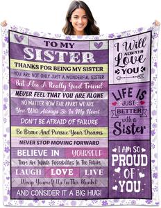 Sister Birthday Gifts from Sister, Sister Gifts Blanket, Gifts for Sister, Big Sister Gifts for Girls, Soul Sister Gifts for Women, Birthday Gifts for Sister, Best Sister Ever Gifts