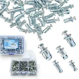 90PCS Petal Shaped Expanded Metal Rivet Lock Nut Set M4 M5 M6 Heavy Duty Industrial Screws Carbon Steel High Strength Industrial Hardware Bolts