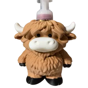 Highland Cow Soap Holder - Unique Farmhouse Bathroom Accents, Challenge Your Style Kitchen Soap Dispenser Soap Canister Soap Dispenser