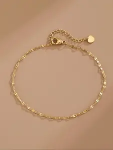 Elegant Women's Stainless Steel Anklet, Durable Material, Lip Design, Casual Accessory for Daily Wear & Special Occasions