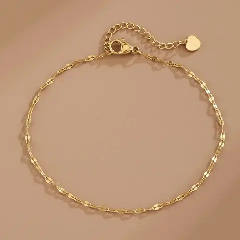 Women's Stainless Steel Anklet, Durable Material, Lip Design, Casual Accessory for Daily Wear & Special Occasions, Trendy Jewelry, Jewelry Accessories, Lightweight Feel, Versatile Accessory, Trendy Fashionable Accessories