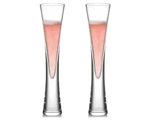 Handmade Crystal Champagne Flutes Set of 2 – Elegant 5oz Prosecco Glasses for Toasting & Celebrations, Weddings Gifts for Couples