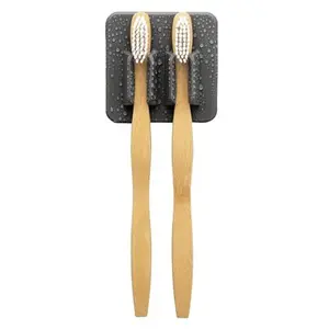 Tooletries - The George - Silicone Toothbrush Holder, Toiletries Organizer, Shower Accessories - Removable & Reusable Toothbrush Holders- Charcoal