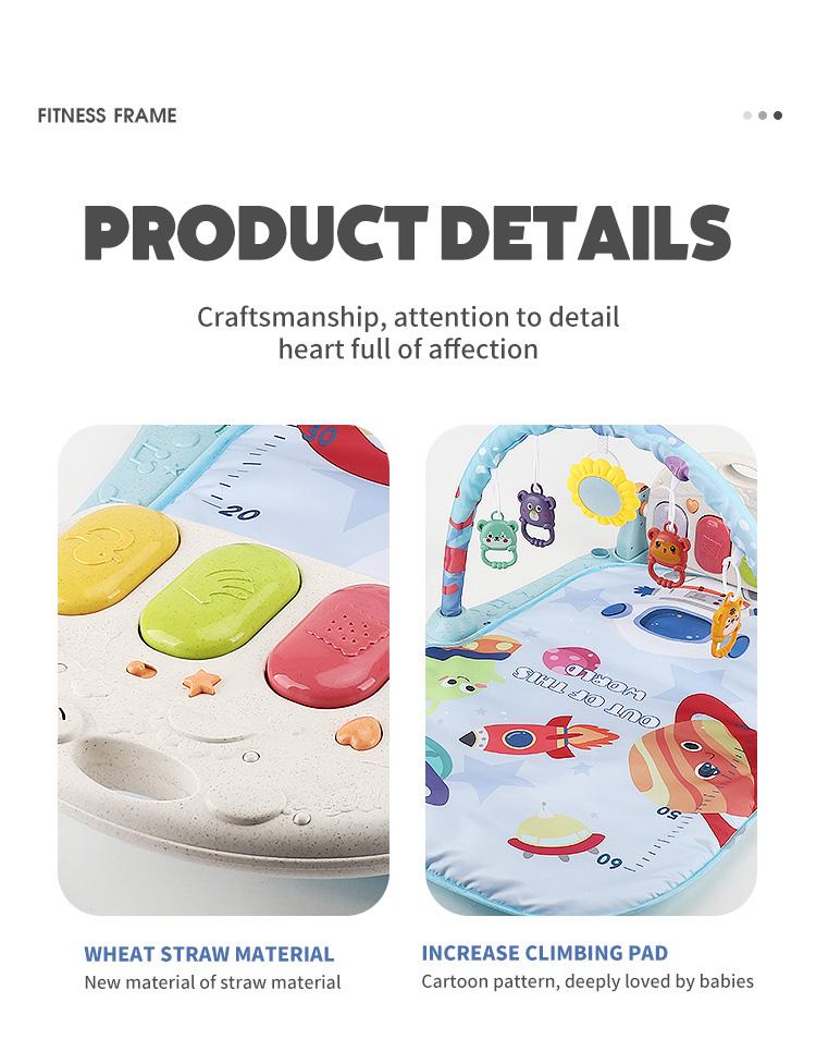 Baby Large Size 31 inch Play Mat Piano Gym with Music Rattles 4-Key Piano 422 MIDI Songs Removable Mat Newborn Gift for Christmas Birthdays